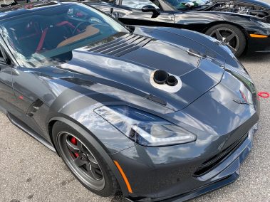 Cadillac Attack 2021 Race at Orlando Speed World Vengeance Racing Turbo Corvette hood exits