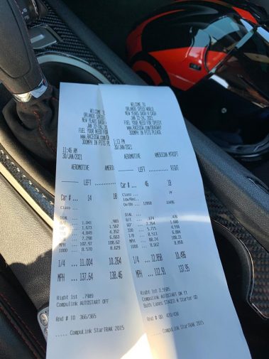 Cadillac Attack 2021 Race at Orlando Speed World couple 138 mph slips